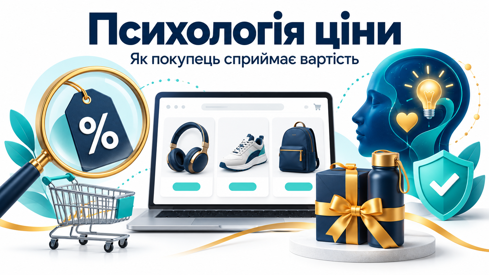 Психологія ціни в інтернет-магазині: каталог товарів, цінник під лупою, символи емоцій, довіри та комплектної пропозиції.